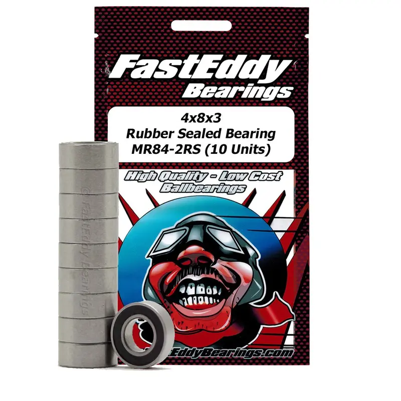 Team Fasteddy - 4X8x3mm Rubber Sealed Bearing (10) Mr84-2Rs 1