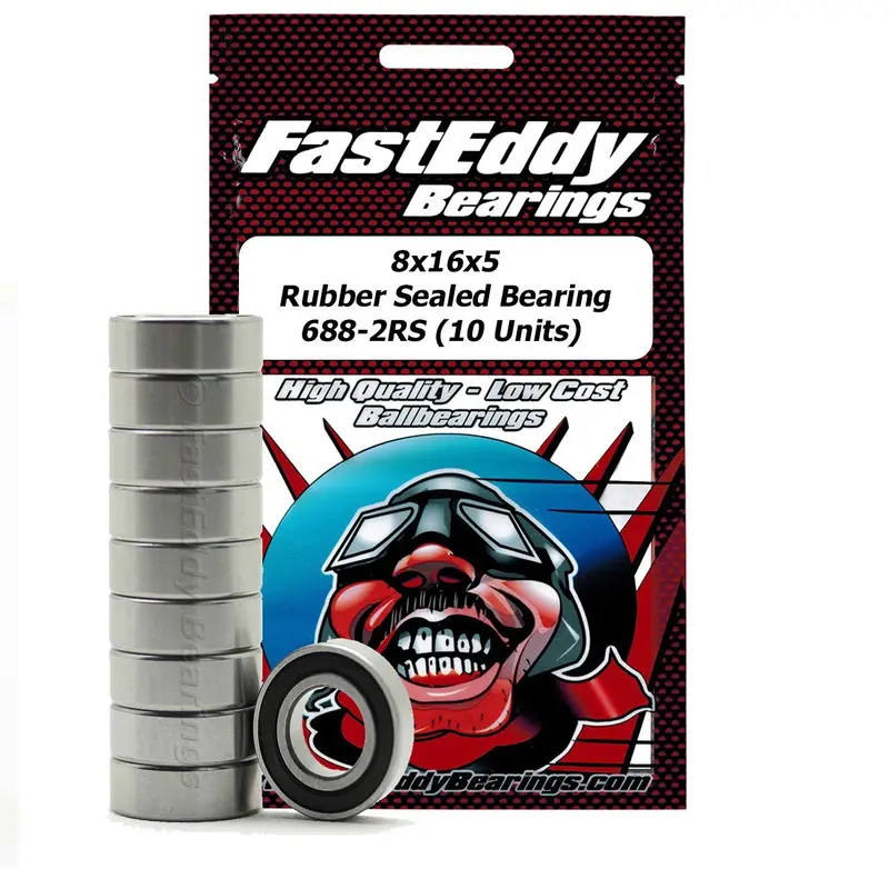 Team Fasteddy - 8X16x5mm Rubber Sealed Bearing (10) 688-2Rs 1