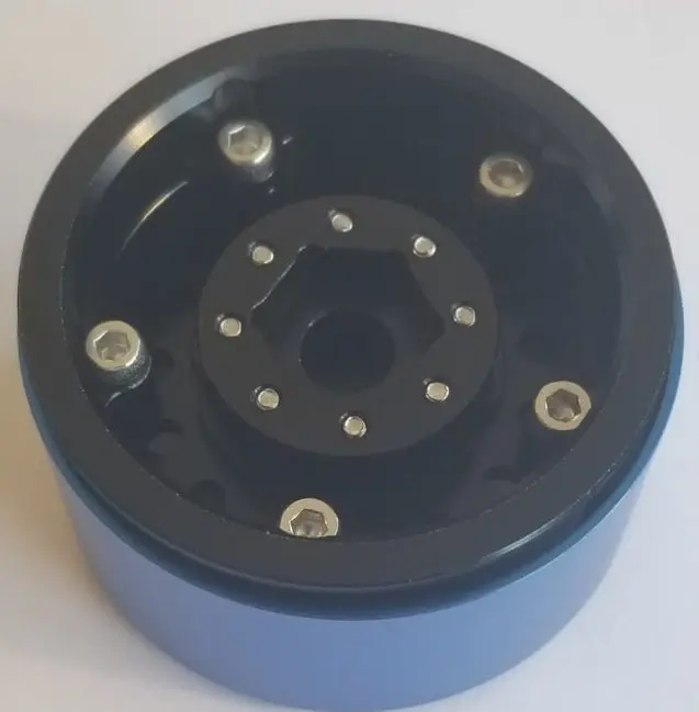 Team Knk - 1.55" Aluminum Beadlock 5 Slot Wheels - Gray (1 Pair) 2