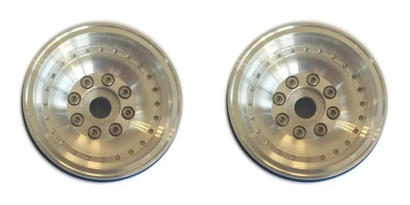 Team Knk - 1.55" Aluminum Beadlock Rebel Wheels - Natural (1 Pair) 1