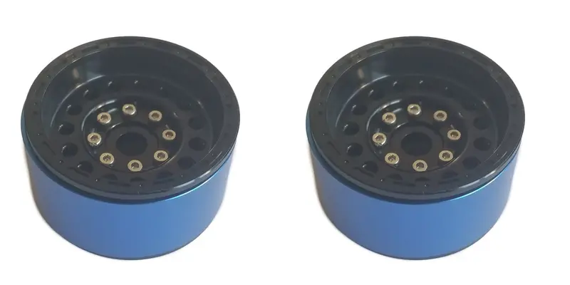Team Knk - 1.55" Aluminum Beadlock Titan 2 Wheels - Black (1 Pair) 1