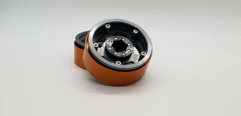 Team Knk - 1.9" Aluminum Beadlock 5 Slot Wheels - Gray (1 Pair) 2