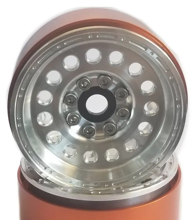 Team Knk - 1.9" Aluminum Beadlock Titan 2 Wheels - Natural (1 Pair) 1