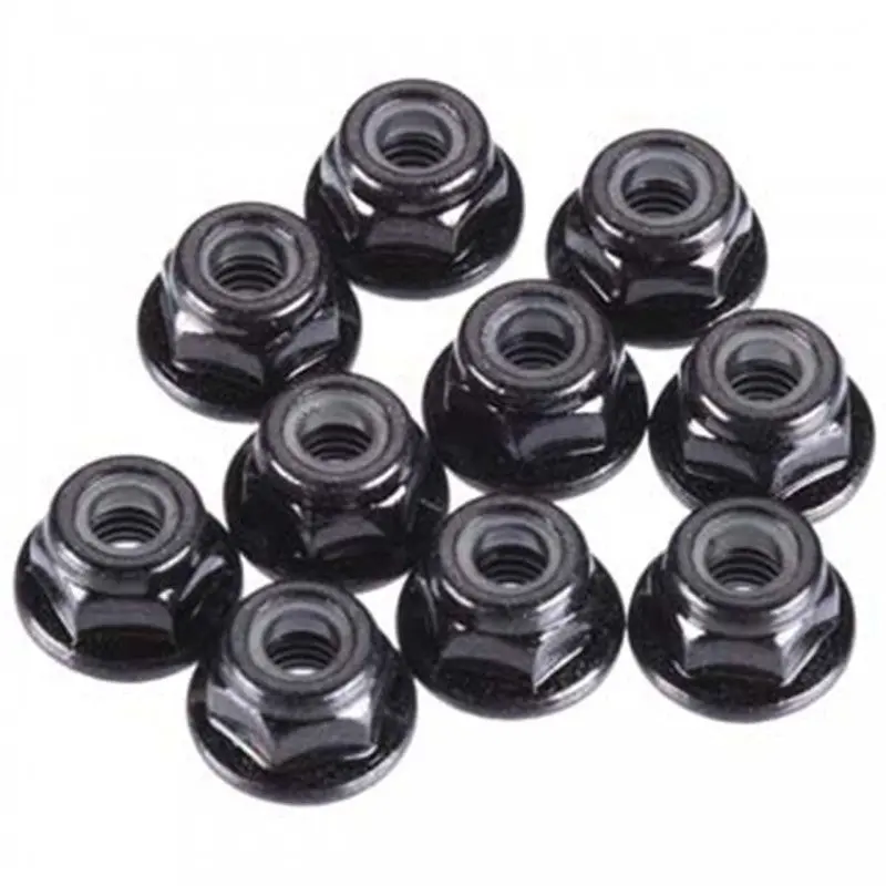 Team Knk - (10) 4Mm Flanged Nylock Wheel Serrated Nuts 1