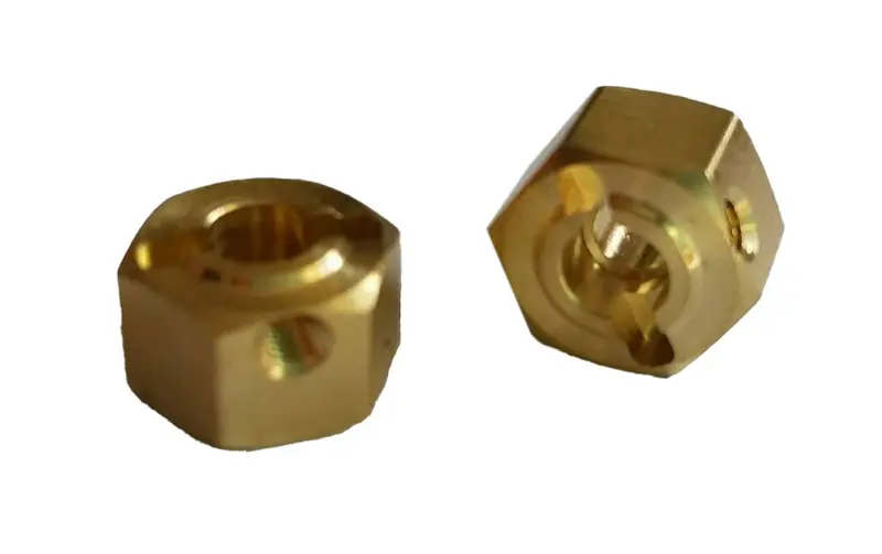 Team Knk - (2) 12Mm X 10Mm Wide Brass Hexes With Hardware 1