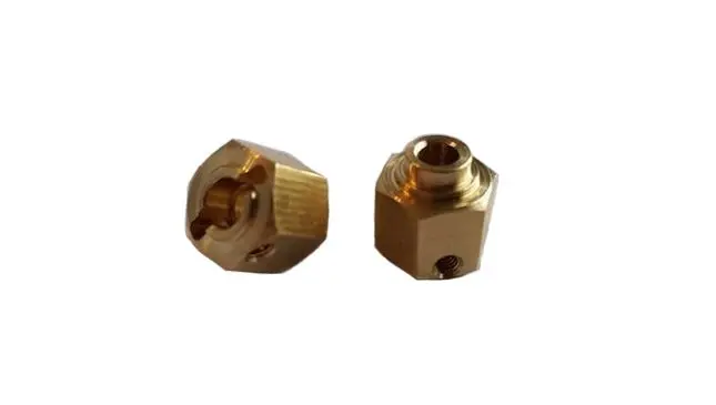 Team Knk - (2) 12Mm X 10Mm Wide Brass Hexes With Step 1