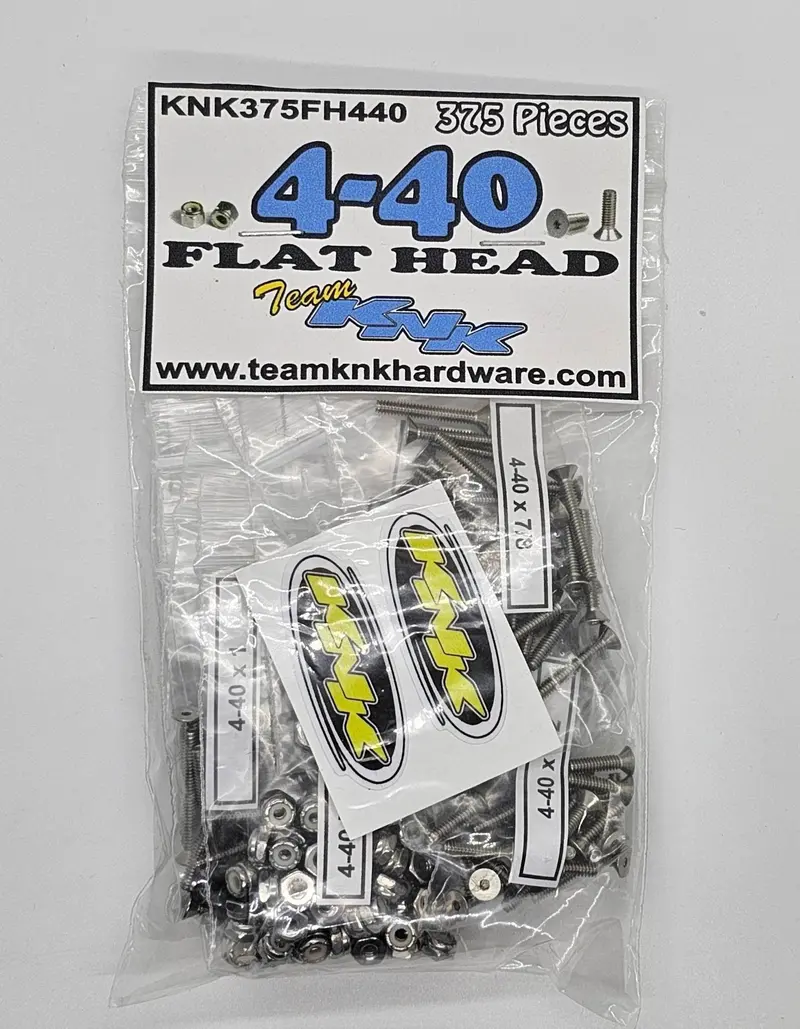 Team Knk - 4-40 Flat Head Bulk Bag - 375 Piece Stainless Bulk Bag 1