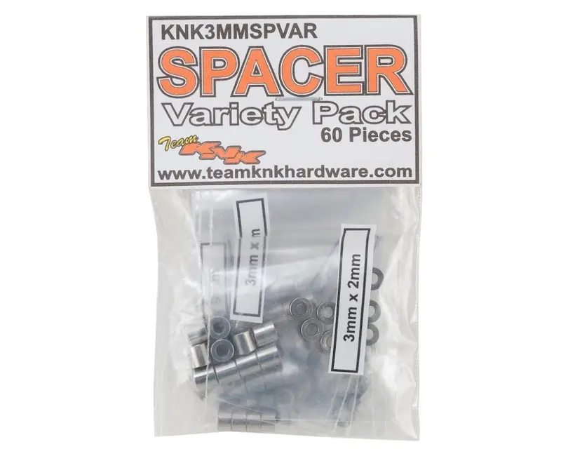 Team Knk - 60 Piece 3Mm Aluminum Spacer Variety Pack - Natural 1