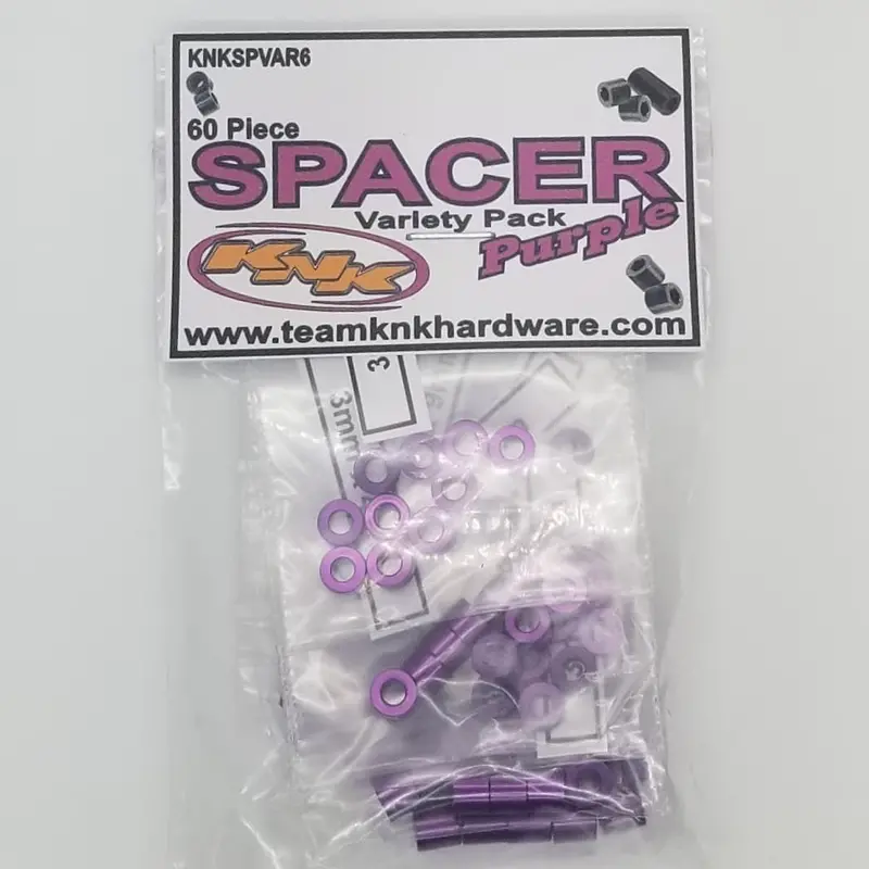 Team Knk - 60 Piece 3Mm Aluminum Spacer Variety Pack - Purple 1