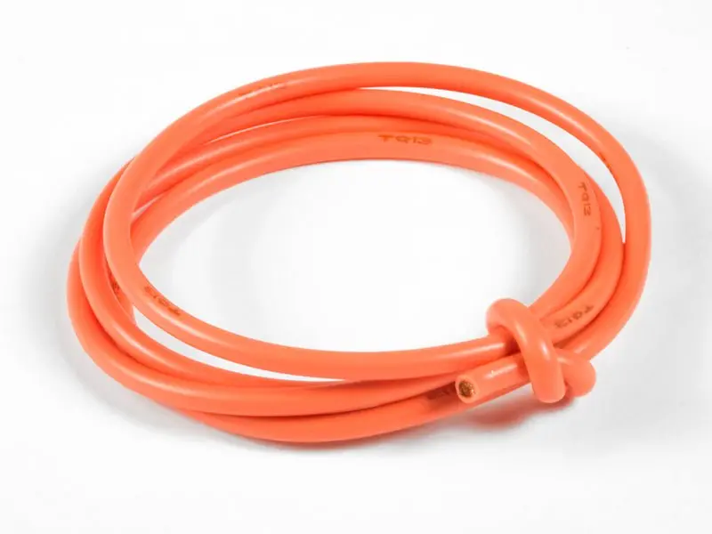 Tq Wire - 13 Gauge Super Flexible Wire- Orange 3' 1
