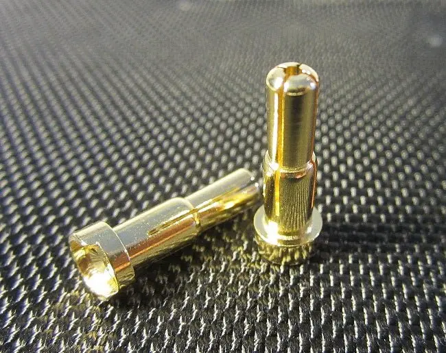 Tq Wire - 4Mm + 5Mm Double Male Bullets (Pr.) Gold 20Mm 1