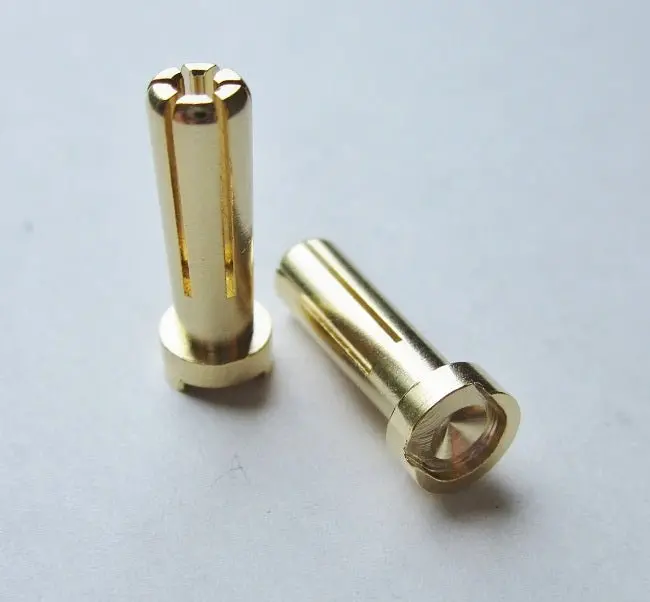 Tq Wire - 5Mm Male Bullets Low Profile (Pr.) Gold 19Mm 1
