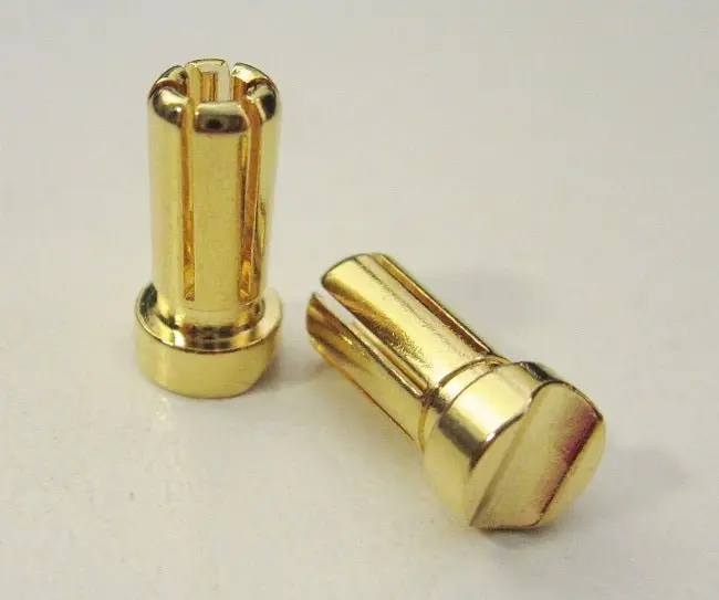 Tq Wire - 5Mm Male Short Light Bullets (Pr.) Gold 13Mm 1