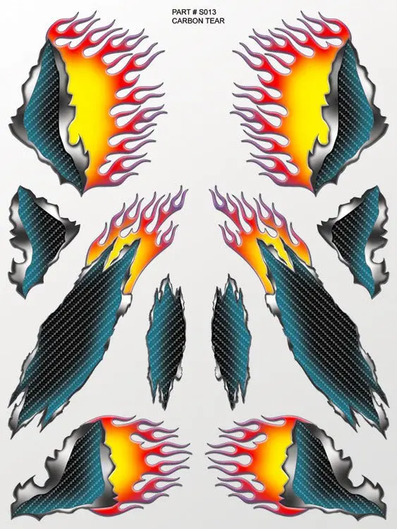 Xxx Main Racing - Carbon Tear Sticker Sheet 1
