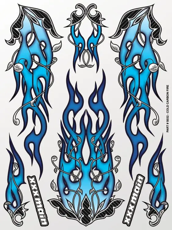 Xxx Main Racing - Cold Carbon Fire Sticker Sheet 1