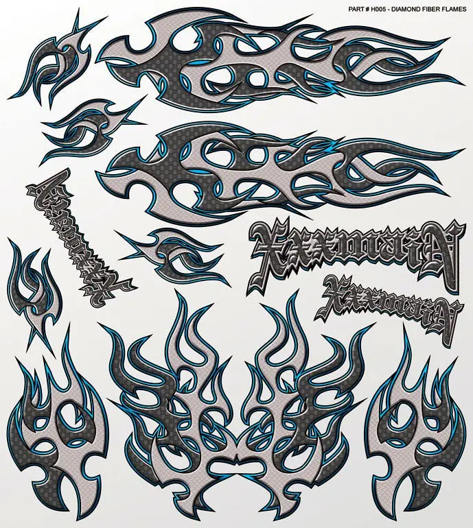 Xxx Main Racing - Diamond Fiber Flames Large Decal 1