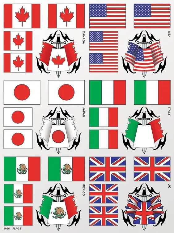 Xxx Main Racing - Flags Sticker Sheet 1