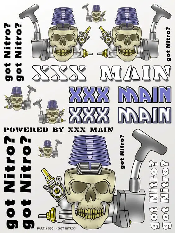 Xxx Main Racing - Got Nitro? Sticker Sheet 1