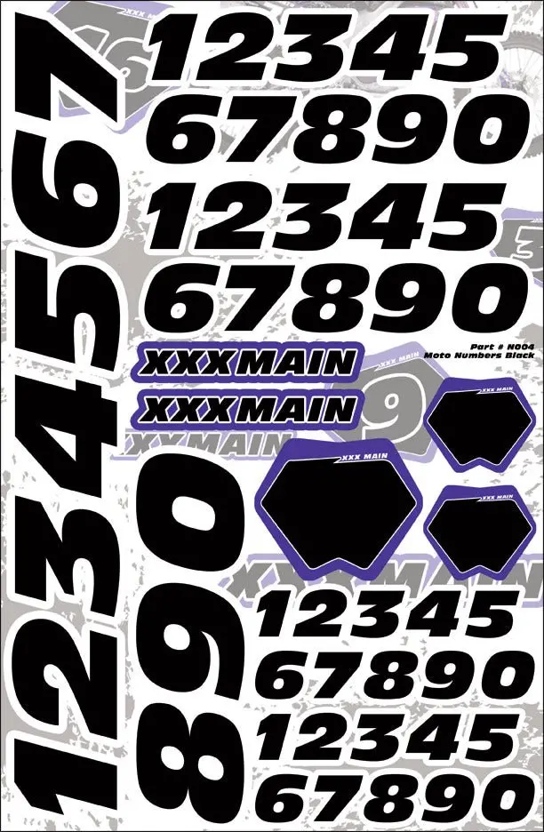 Xxx Main Racing - Moto Numbers - Black 1