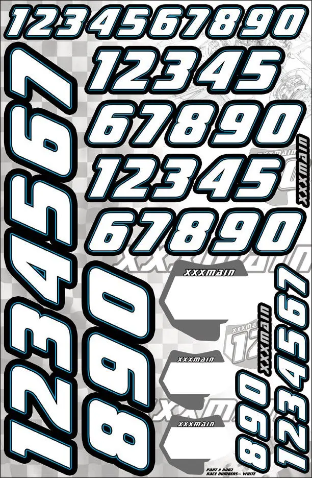 Xxx Main Racing - Race Numbers - White 1