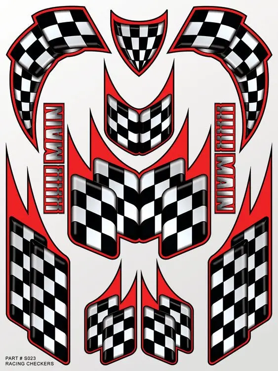 Xxx Main Racing - Racing Checkers Sticker Sheet 1