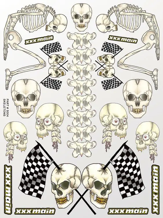Xxx Main Racing - Skeletons Sticker Sheet 1