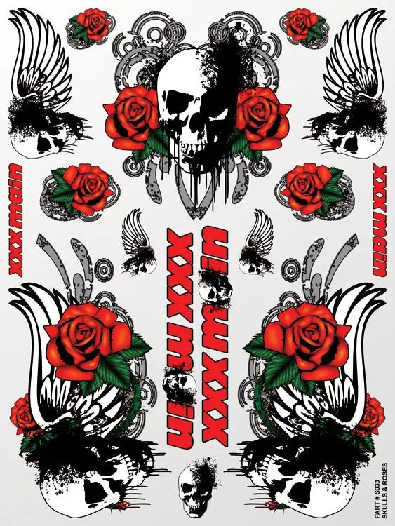 Xxx Main Racing - Skulls & Roses Sticker Sheet 1
