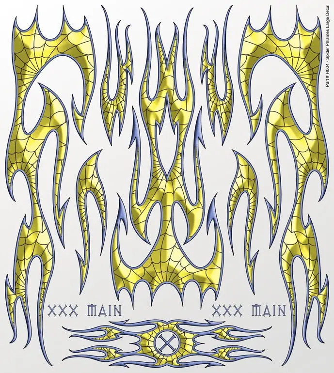 Xxx Main Racing - Spider Phlames (Flames) Large Decal 1