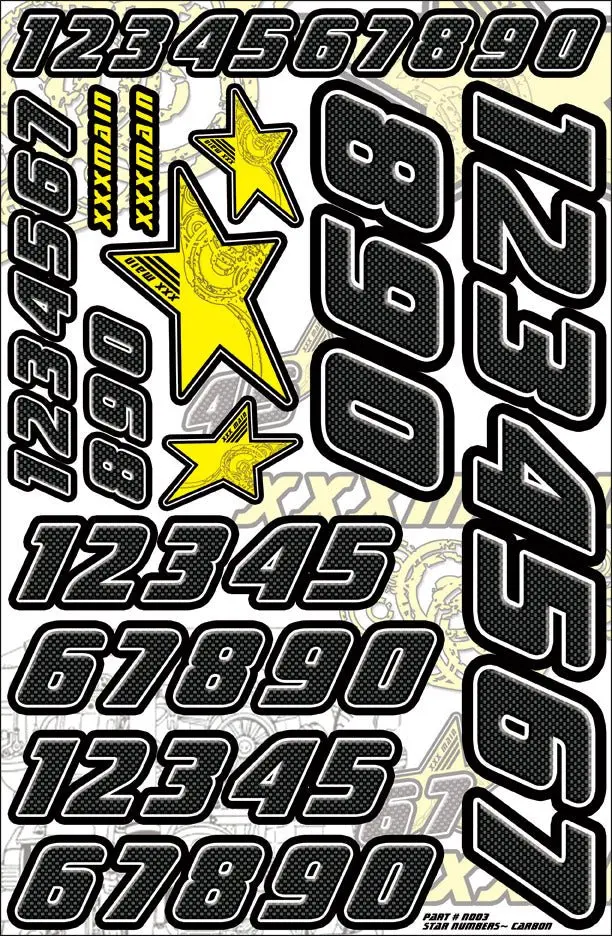 Xxx Main Racing - Star Numbers - Carbon 1