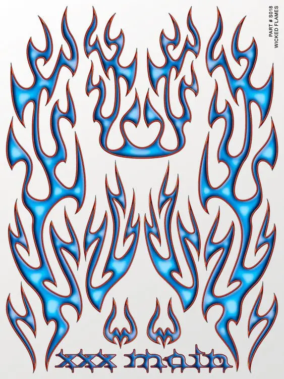 Xxx Main Racing - Wicked Flames Sticker Sheet 1