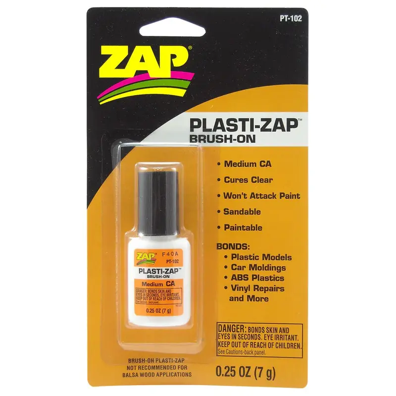 Zap Glue - Brush-On Plasti-Zap Glue 1/4Oz 1