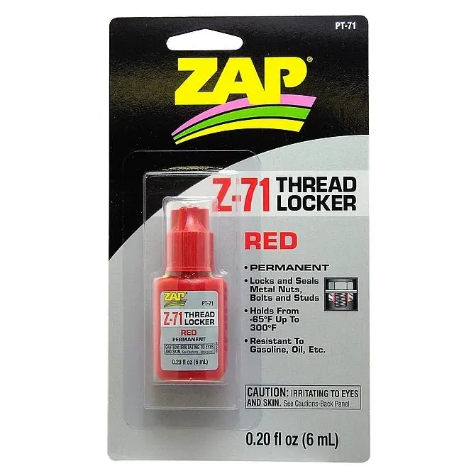 Zap Glue - Zap Z-71 Red Thread Locker 0.2Oz Bottle 1