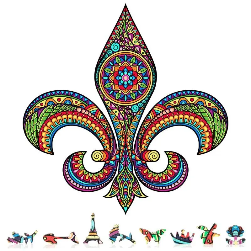 Zenchalet Puzzles - Fleur De Lis Wooden Puzzle, 550 Pcs 1