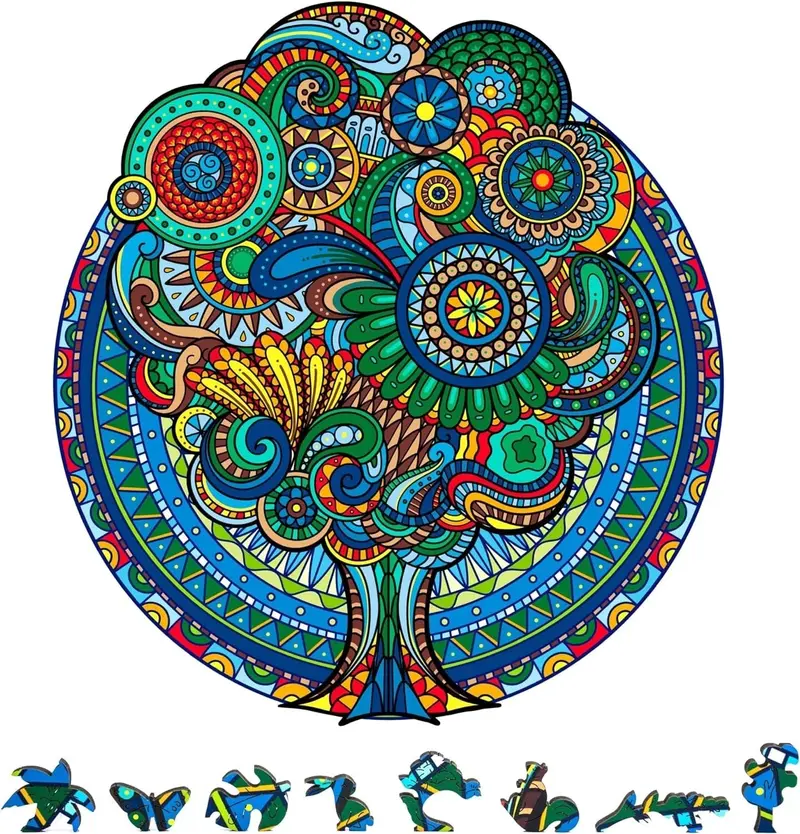 Zenchalet Puzzles - Floral Retro Wooden Jigsaw Puzzle, 500 Pcs 1