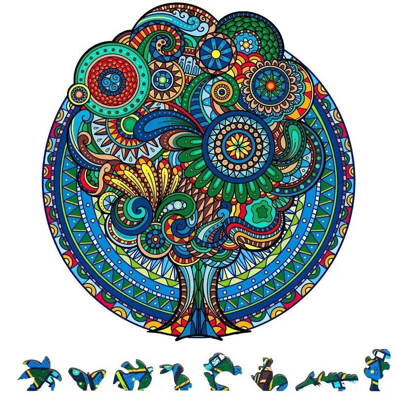 Zenchalet Puzzles - Floral Retro Wooden Puzzle, 200 Pcs 1