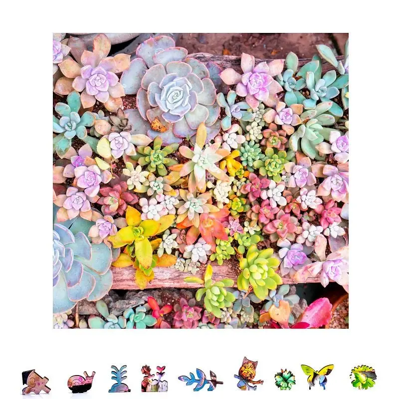 Zenchalet Puzzles - Garden Succulents Wooden Puzzles, 1000 Pcs 1