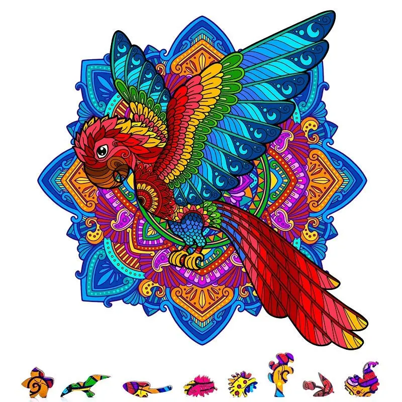 Zenchalet Puzzles - Parrot Wooden Puzzle, 200 Pcs 1