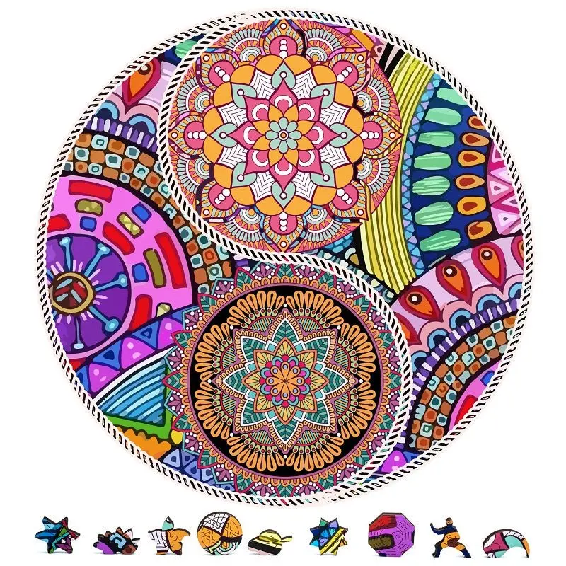 Zenchalet Puzzles - Yin Yang Flowers Wooden Puzzle, 200 Pcs 1