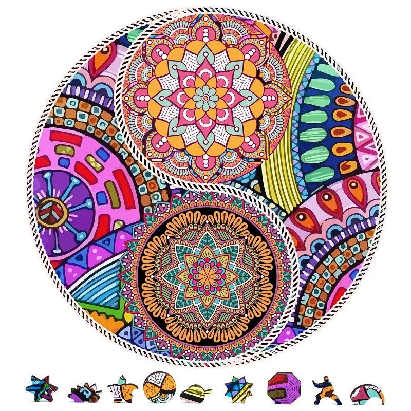 Zenchalet Puzzles - Yin Yang Flowers Wooden Puzzle, 500 Pcs 1