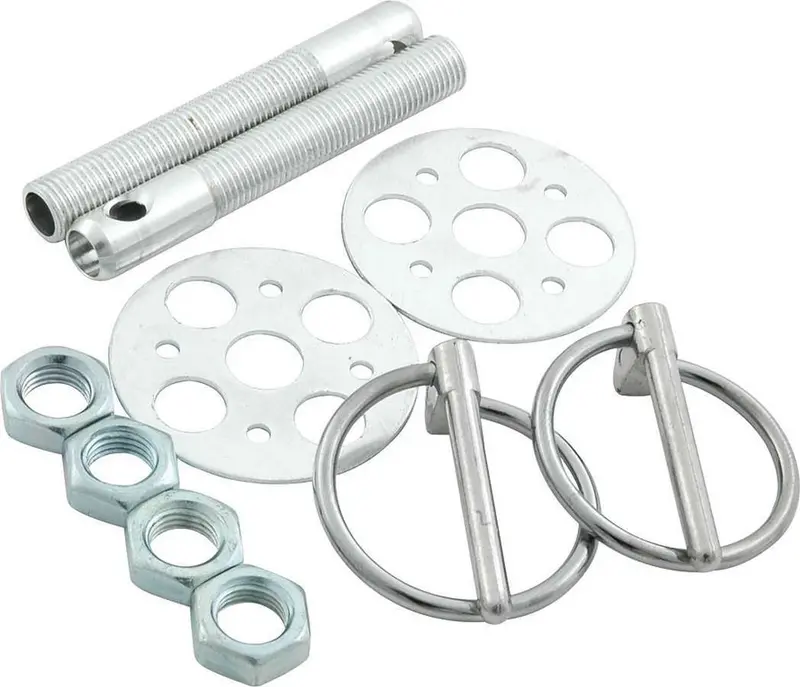 Allstar Lightweight Aluminum Hood Pin Kit – 3/8" Diameter, Silver Finish 1