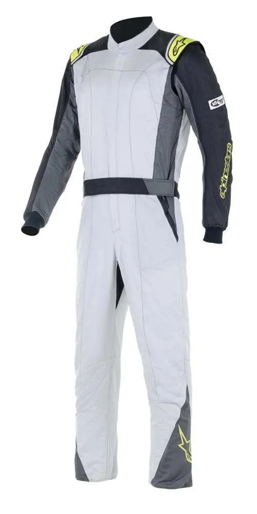Alpinestars Atom Racing Suit – Silver/Fluorescent Yellow, Size Large (3352822-1950-56) 1