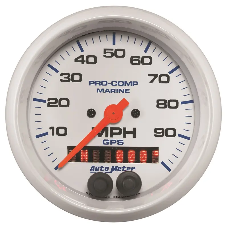 Autometer 200636 3-3/8" Gps-Enabled Marine-White Speedometer – 100 Mph Range 1