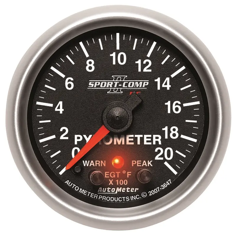 Autometer Sport-Comp 2-1/16" Egt Pyrometer Gauge With Stepper Motor – 2000°F Range 1