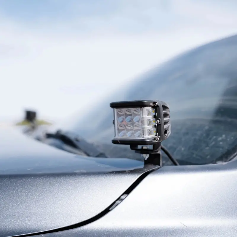 Cali Raised Led Cr2894 Low-Profile Ditch Light Mounting Kit – Includes Two 3.5-Inch Cannon Pods & Blue-Backlit Switch, For 2016+ Toyota Tacoma 1