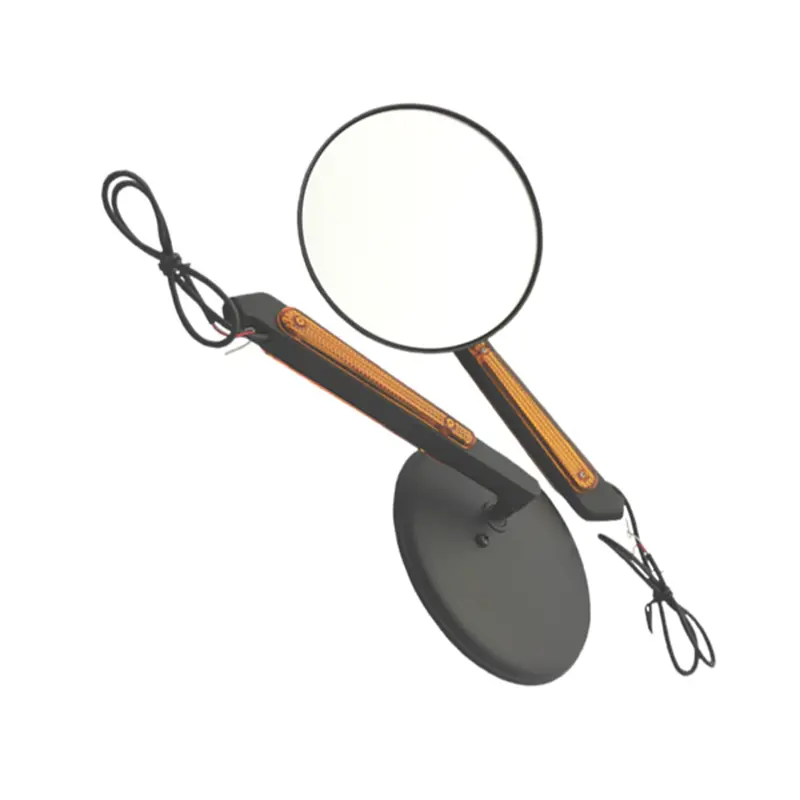 Cipa Usa 01908 Motorcycle Round Led Lighted Mirror Kit; Black [Left And Right Side]; 1