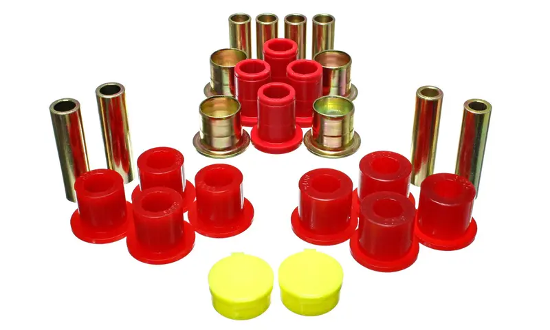 Energy Suspension 5.3139R Front Control Arm Bushing Kit – Red Polyurethane, Performance Grade 1