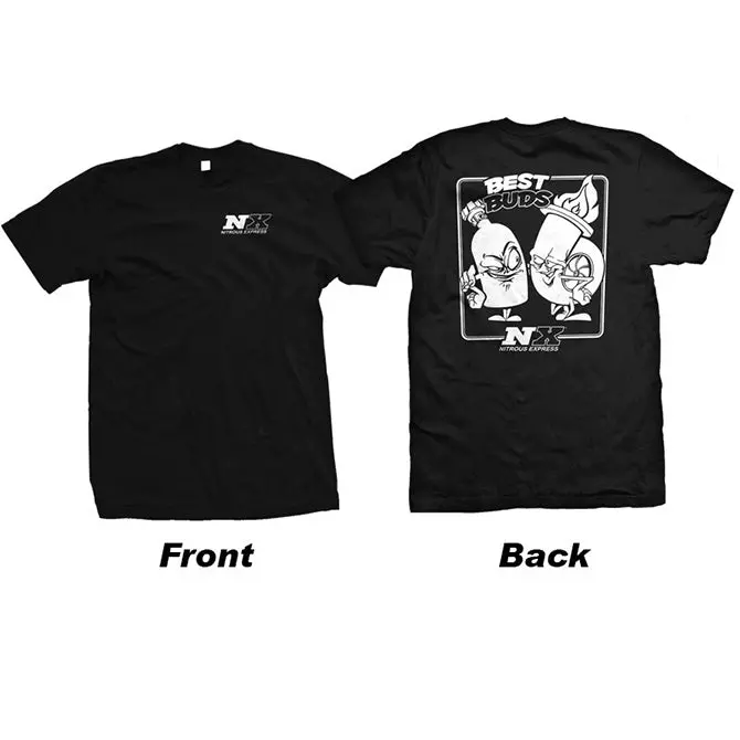 Nitrous Express Best Buds Crew T-Shirt – Black, Extended Size 2X 1