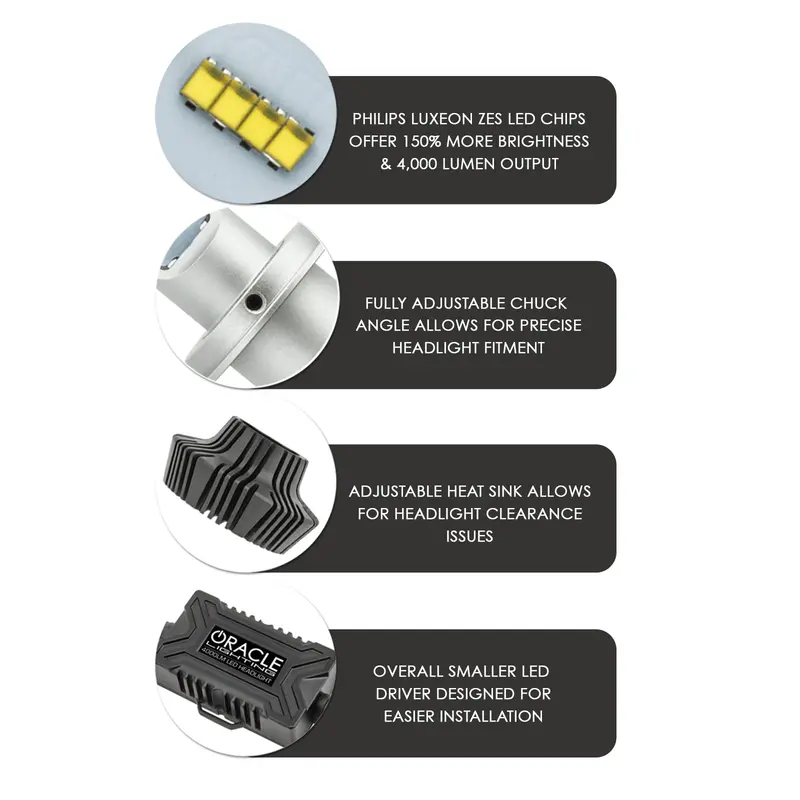 Oracle Lighting 5240-001 9006 4,000+ Lumen Led Headlight Bulbs, Pair 1