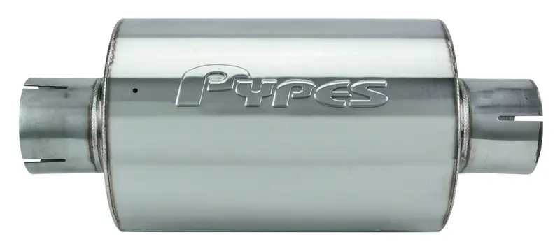Pypes Mvr2010S M-80 Series Muffler – 2.5" Round, 6" Width, Polished 304 Stainless Steel 1