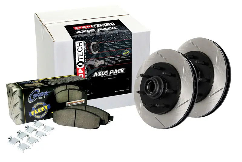 Stoptech 970.62012 Truck Axle Pack – Front Slotted Rotors & Pads 1
